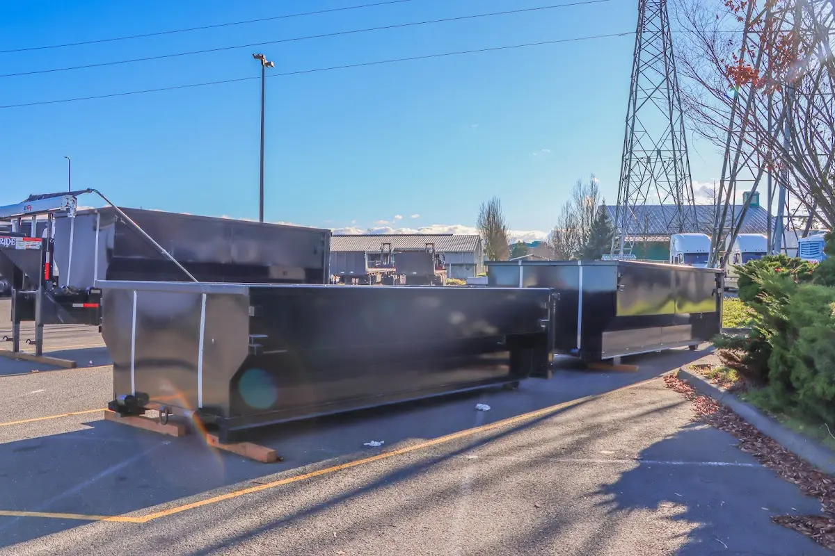 Roll-off dumpster ready for waste disposal at job site for 15 Yard Dumpster Rental in West Hollywood